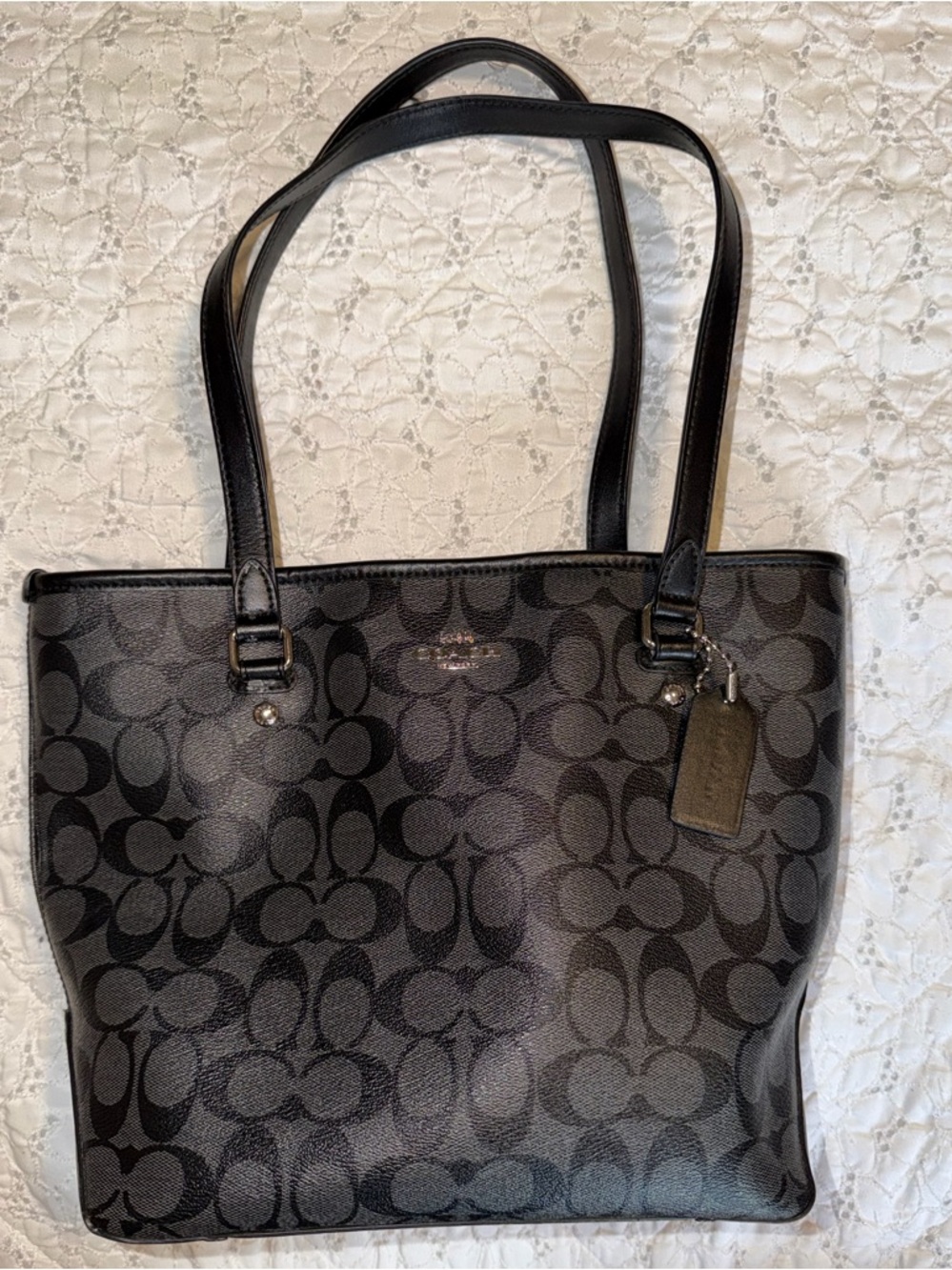 Coach Black and Charcoal Signature Tote